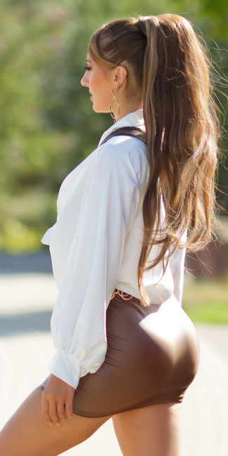 Crop blouse Oversized look White